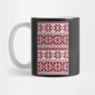 Red Crochet Pattern Mug